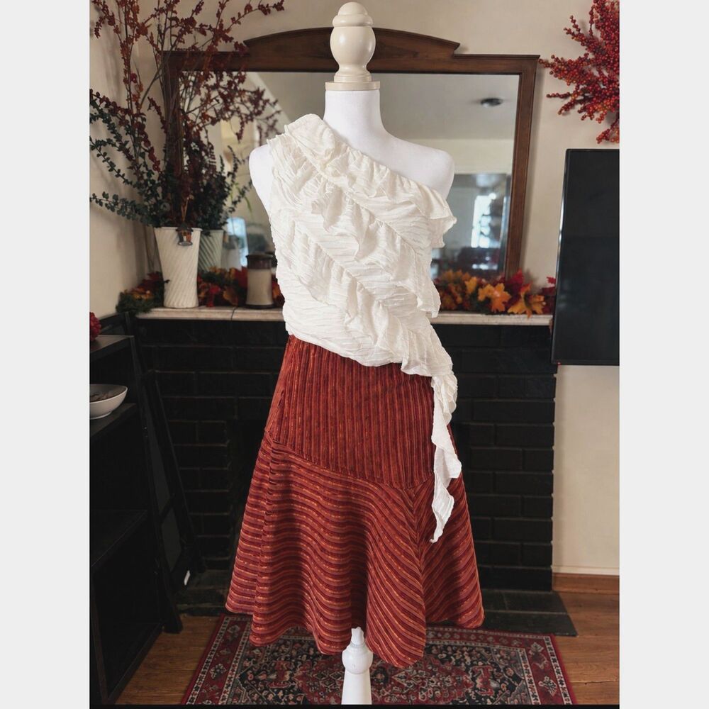 Free People Camden Ribbed Rust Mini Skirt M